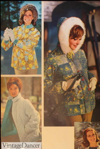 women's 1964 ski jackets- quilted, puffer, hooded nylon jackets
