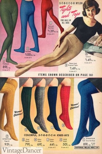 1964 tights and knit socks