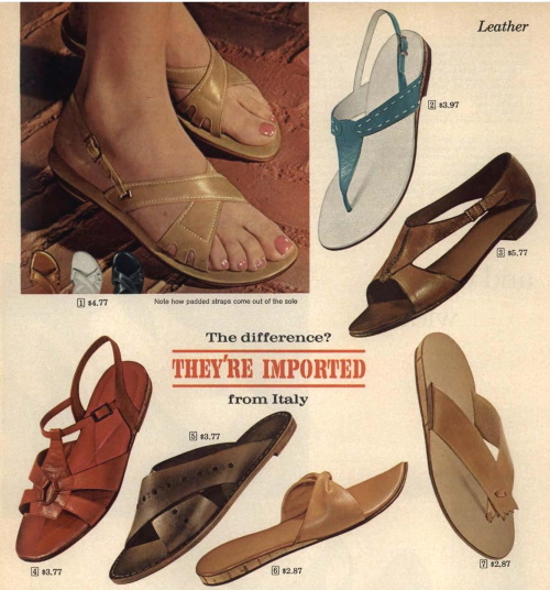 1965 Italian leather sandals