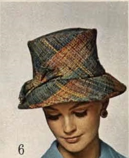 1960s hat flat top cloche 1965