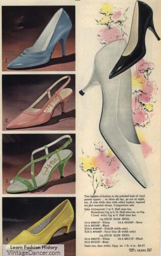 1960s high heeled shoes women pumps