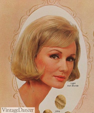 1965 straight chin-length hair with swoop bangs for mature older women