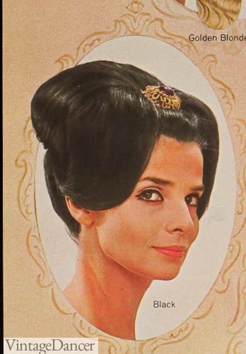 1965 evening updo hairstyle with hair tuck