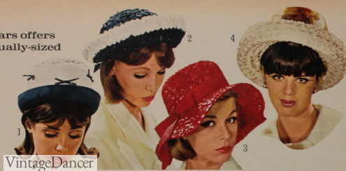 1965 1960s hats women: Bowler, Breton, Cloche, Breton