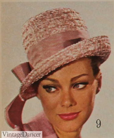 1965 1960s straw hats women straw swagger hat fedora style women's hats