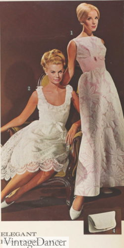 1965 wedding eve white dresses pink lace dress