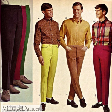 1966 mens mod drainpipe pants and button down shirts with loafers