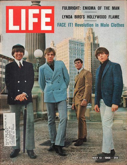 1966 Life magazine covered the trend of mod fashion mens American clothing