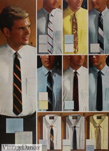 1966 men's dress shirt and ties button down shirts