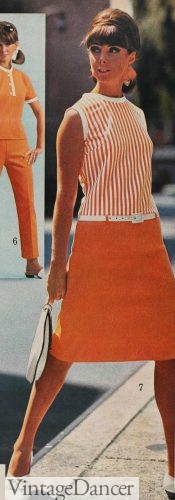 1960s orange dress mod dress shirt dress