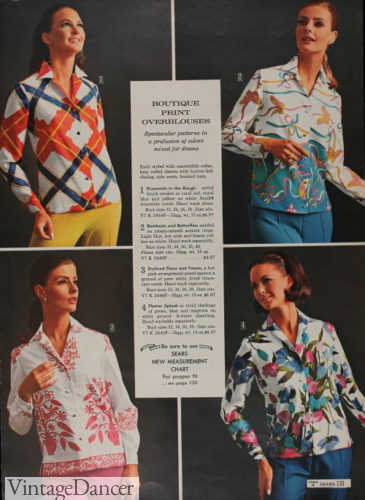 1965 blouses, shirts and tops women fashion 1960s