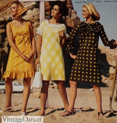1966 skimmer dress with "old west" touches 1960s prairie dresses