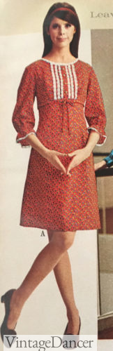 1967 peasant style hippie dress
