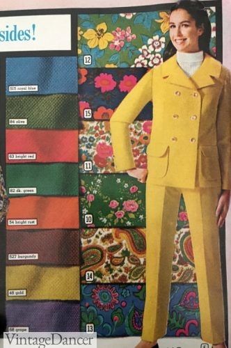 1967 solids and prints fabrics fashion colors mod hippie