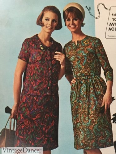 1967 fall paisley print dresses