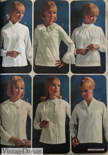 1967 white blouses Victorian style
