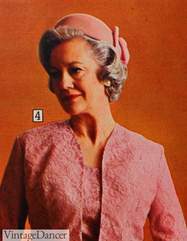 1967 1960s pink pillbox for a mature woman