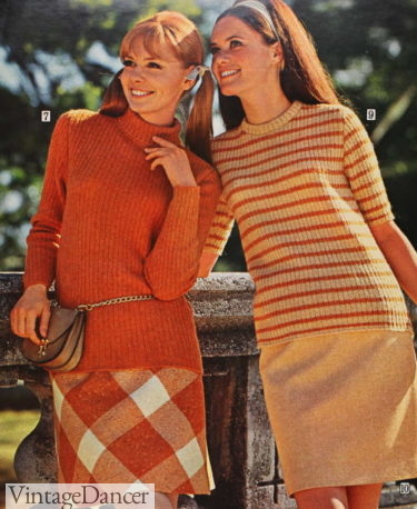 1967 fall ribbed knit turtleneck and high crew neck shirts