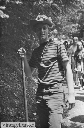 Man with a flowered hat at the 1967 Magic Mountain Music Festival