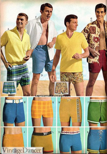 1967 mens swimsuits and shirts