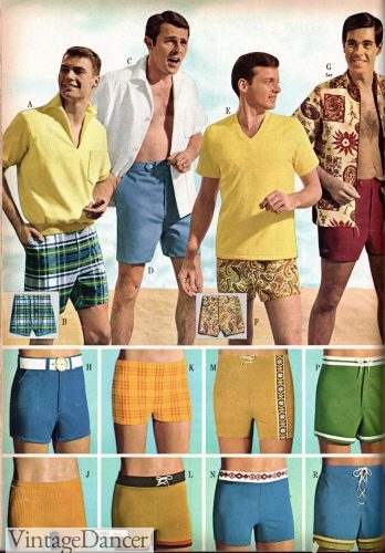 1960s mens swim trunks 1967 guys bathing suits