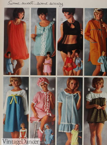 1967 sweet or saucy pajams babydolls nighties sleepwear 1960s