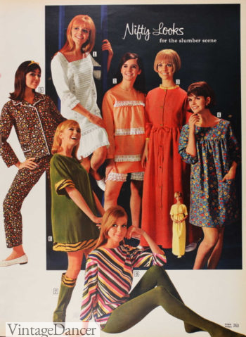1967 retro pajamas and nightgowns
