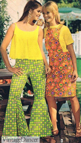 1967 neo green tile bell bottoms hippie pants