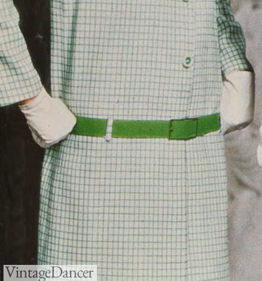 1967 drop waist with a green suede belt
