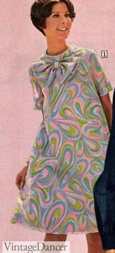 1968 swirls tent dress babydoll dress hippie dress psychedelic