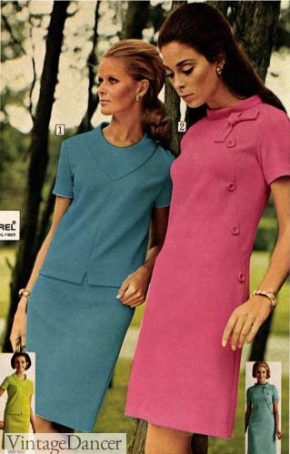 1968 1960s simple shift dresses skimmer dress 60s knit dresses