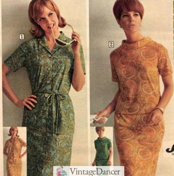 1968 earth tone paisley dresses