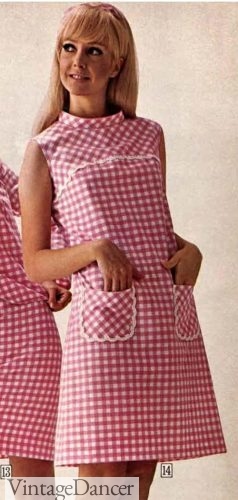 1968 smock top gingham dress