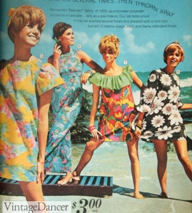 1968 trippy sun dresses