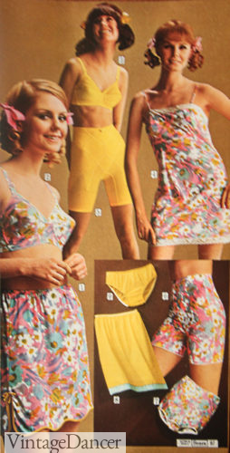 1968 hippie floral lingerie