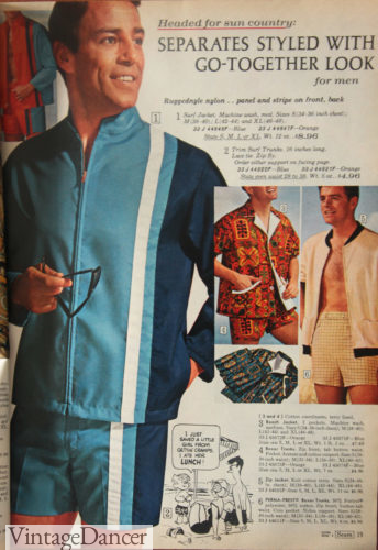 1960s mens cabana sets 1968 men's swim shorts and cabana beach jacket