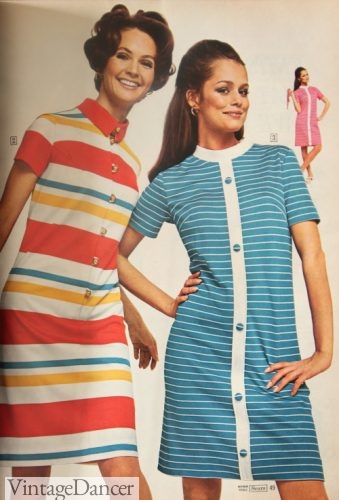 1960s stripe retro dress 1968