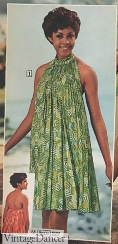 1968 green tent dress 1960s hippie dress