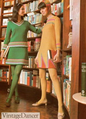 1968 Colored Tights and Knit Dresses