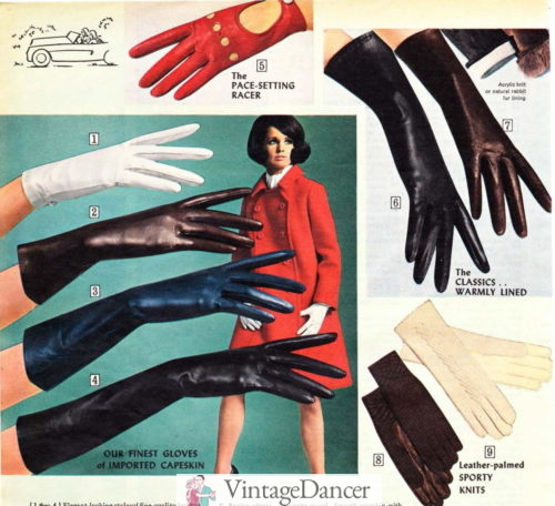 1968 long leather gloves