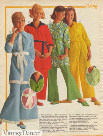1968 trippy flare pant pajamas