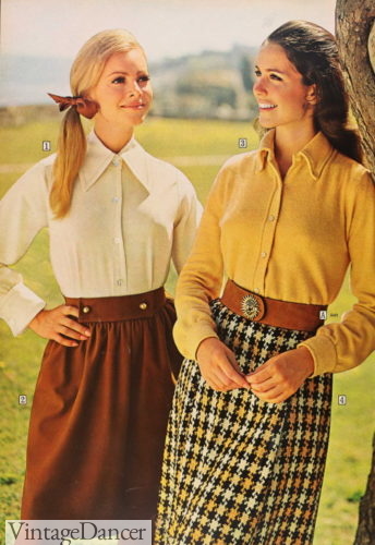 1968 large collar blouses