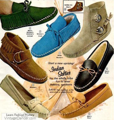 1960s hippie shoes the moccasin