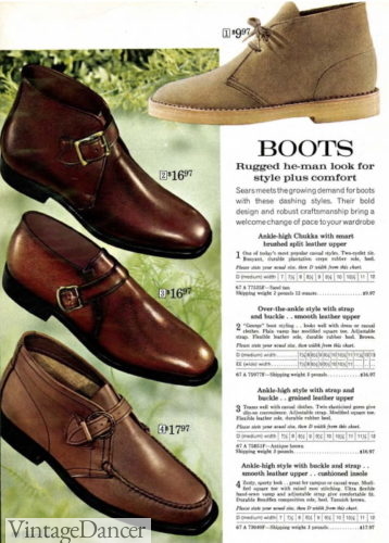 1969 mens buckle boots and shoes