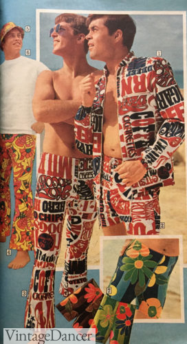 1960s men outfit surfer dude - 1969 beach pants - the original bell bottoms!