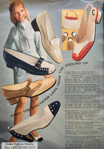 1969 spectator two tone shoes women