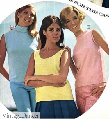 1969 sleeveless knit tops women teens