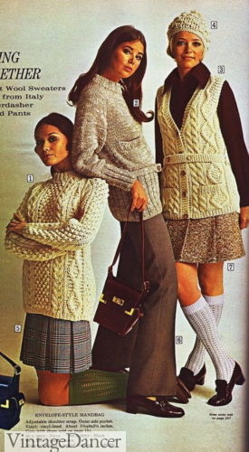 1969 chunky knit sweaters and vest