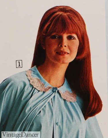 1969 long straight red hair with bangs