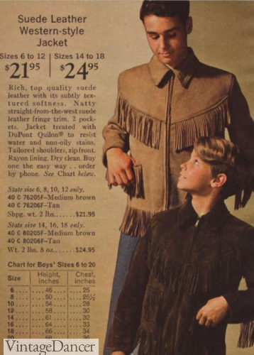  1960s mens hippie fashion 1969 fringe suede jackets